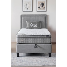 Melisa Tek Kişilik Sandıklı Baza Antibakteriyel Ortopedik Paket Yaylı Visco Yatak 3 Lü Set 90 x 190