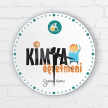 Kişiye Özel Kimya Öğretmeni Cam Duvar Saati Çok Renkli