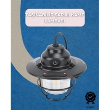 Mey İthalat Dış Mekan İçin Şık Led Fener 4400mah Pil, Ipx4 Su Geçirmez, Asılabilir Siyah