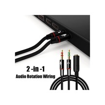 Tr Yeni Kulaklık Ses Mikrofon Ayırıcı Dönüştürücü Çoklayıcı Kablo 1x3.5 Dişi- 2 X 3.5mm Erkek Siyah