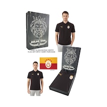 Puma Galatasaray Lisanslı Polo Yaka Siyah 5 Yıldız Antrenman T-shirt Bayrak Ve Lazer Kutu Hediyeli Siyah