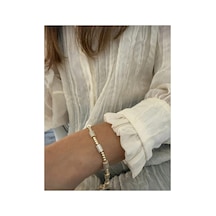 Lunarie 14k Altın Kaplama Zirkon Taşlı Silindir Bileklik Butik