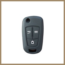 Bezos Opel Astra Insignia Corsa Katlanır Anahtar Uyumlu Silikon Oto Anahtar Kumanda Kabı Kılıf Siyah 22