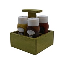 Ahşap Yeşil Sos Kutusu 16x16x7cm Şık Ve Fonksiyonel Tasarım