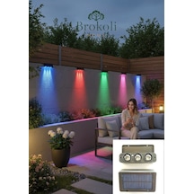 Güneş Enerjili 3 Led Li Duvar Aydınlatma Köşebent 5 Renkli Dekoratif Aydınlatma Bahçe Dekorasyon