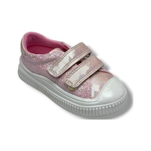 Arzen Bebe 130-26 Simli Hologramlı Çift Cırtlı Anatomik Kız Çocuk Ayakkabı 19-25 Pembe