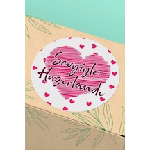 Sevgiyle Hazırlandı Kargo Paketleme Sticker 3x3cm St2145 Çok Renkli
