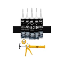 Selsil Pu Mastik 280 Ml Siyah 5 Adet ,alüminyum Tabanca Siyah