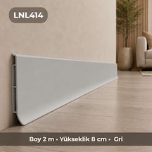 Linela Suya Dayanıklı Pvc Süpürgelik 8 Cm - Gri - Lnl414