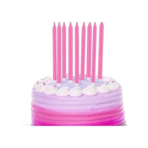 Pembe Çubuk Mum 7 Adet 21 Cm