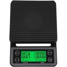 Novahub 0.1g Hassas, 3kg Kapasiteli, Zamanlayıcı Mutfak Kahve Terazisi, Pil Hariç Siyah Siyah