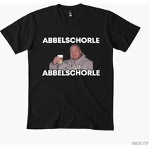 Flood Of Style Markus Rühl Meme Apfelschorle Abbelschorle T-shirt Erkekler Kadınlar Için % 100% Pamuk T Shir Siyah