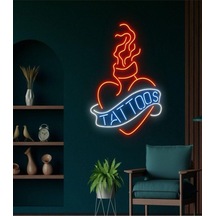 Tattoos Yazılı Neon Tabela Mavi