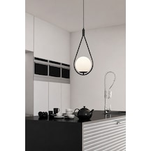 Apliqa Mirza Tekli Beyaz Camlı Modern Mutfak Salon Sarkıt Avize