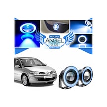 Renault Megane 2 Uyumlu, Universal Mercekli Led Angel Sis Farı, 76mm Buz Mavi Renk