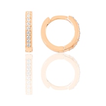Söğütlü Silver Gümüş Rose Zirkon Taşlı 11 Mm Halka Küpe Tragus Piercing Helix Kı