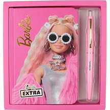 Barbie Extra Notebook Pembe 2 Li Kalın Kapak Çizgili Defter Tükenmez Kalem Lisanlı Barbie Baskılı Not Defteri Seti