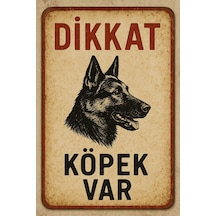 Metal Dikkat Köpek Var Retro 15cm X 20cm Uyarı Levhası Tabelası