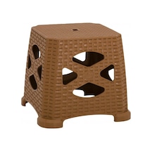 Mandella Sağlam Plastik Elit Rattan Küçük Tabure 6 Adet Teak Diğer