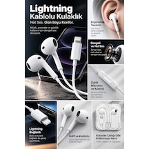 Lightning Kablolu Kulak İçi Kulaklık Mikrofonlu, İphone Uyumlu Diğer