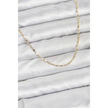 Cm 14k Gold Renk Ezme Zincir Model 60 Cm Kadın Kolye Altın - Beyaz