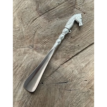 Gümüş Renk Ayakkabı Çekeceği Pirinç Ayakkabi Çekecek Kerata 28 CM