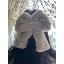 Gri Peluş Fiyonk Toka Gri