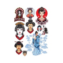 Geisha Sticker Set-1 13 Parça Telefon, Tablet, Defter, Laptop Sticker