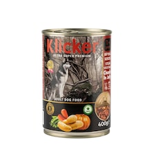 Klicker Biftekli Sebzeli Köpek Konserve 400 Gr