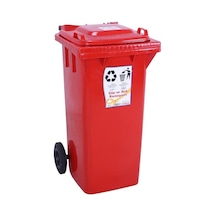 Sağlam Plastik Çöp Ve Atık Konteyneri 120 Lt Tekerlekli  Kırmızı Diğer
