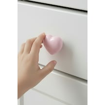 Porselen Çocuk Odası Pembe Kalp Mobilya Kulpu Seramik Çekmece Dolap Düğmesi Pembe