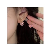 Lunarie Pembe Çiçek Mini Sallantılı Küpe Bijuteri Şık Antialerjik
