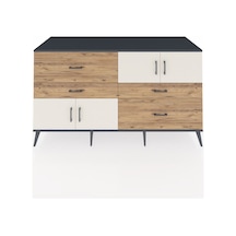 Kronos Konsol 2 Raflı 4 Çekmeceli 4 Kapaklı 176x59x99 Antrasit-aytaşı/çam Aytası/atlas Çam - Antrasıt