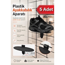 5 Adet - Tel Panoya Geçme Plastik Ayakkabı Rafı Ayakkabı Standı Ve Raf Aparatı Siyah