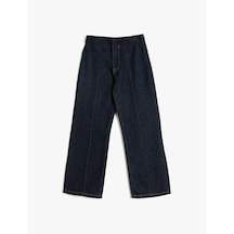 Koton Kot Pantolon Düz Paça Cepli Pamuklu- Straight Jean Koyu İndigo 5wkg40069ad Koyu İndigo