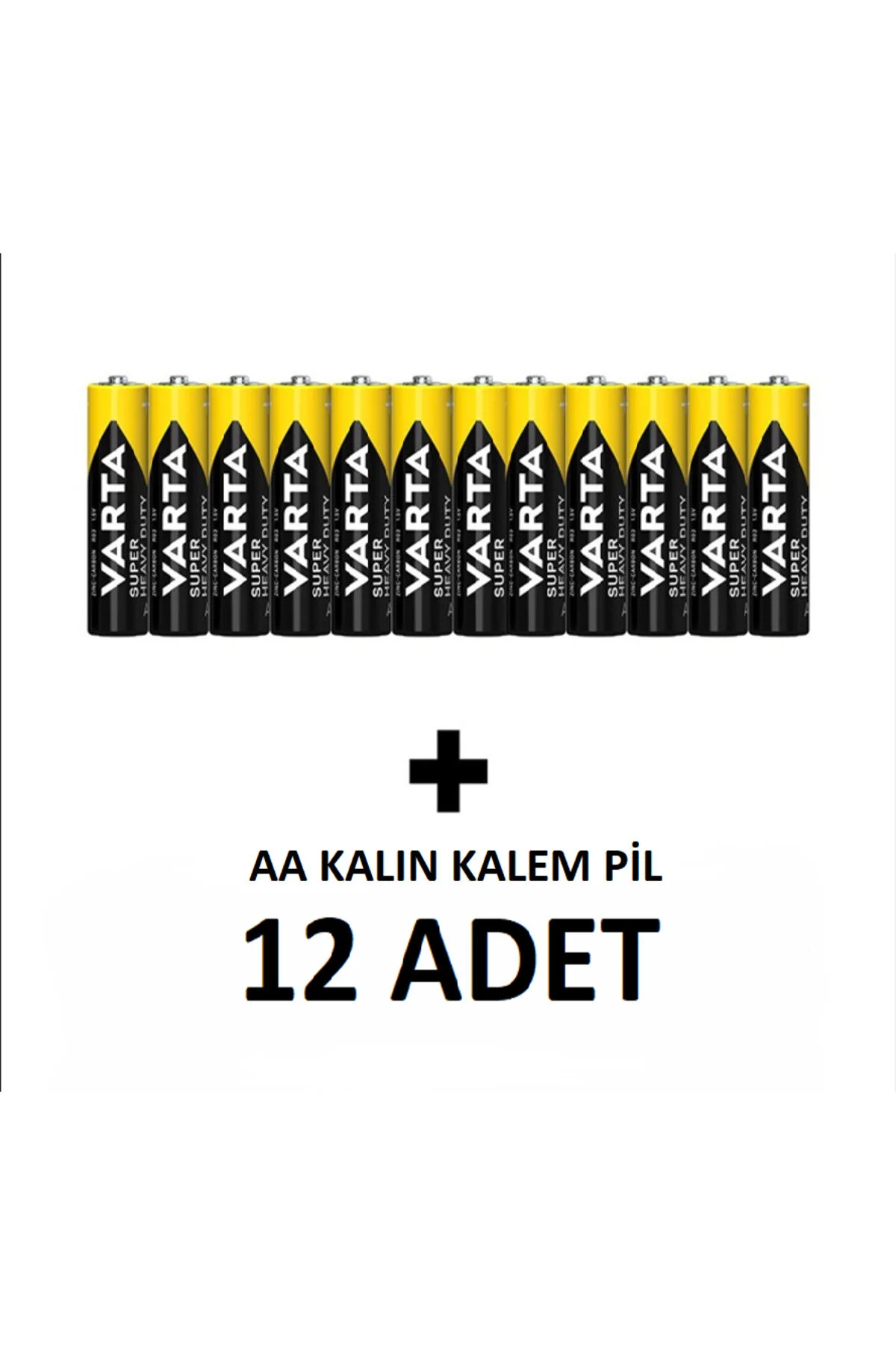 Aa Kalın Kalem Pil 12'li Süper Güçlü Uzun Ömürlü Çinko Karbon Ekonomik Paket