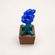Piksel Gelincik Biblo - 3d Baskı, Minecraft Esintili Mavi