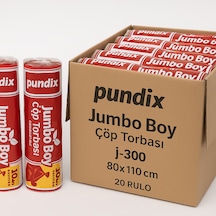 Pundix Pundıx J300 Çöp Poşeti 80x110 Cm Siyah 10 Lu Rulo 1 Koli 20 Rulo Dayanıklı, Sızdırmaz Ve Geniş Hacimli Çöp Torbası