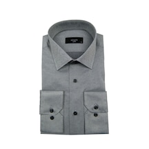 Erkek Slim Fit Jakarlı Gömlek Bgl-st00166 Gri