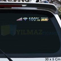 Batarya Pil Wifi Logo İcon Hologram Oto Cam Sticker Etiket
