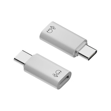 C To Lightning Yuva Çevirici Yaka Mikrofonu İle Uyumlu Hızlı Şarj Ve Veri Aktarımı Beyaz Otg Adaptör Otgyz Diğer