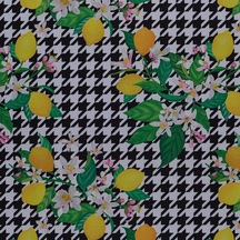Limon Ağacı Desenli Dokuma Dijital Baskılı Petek Kumaş