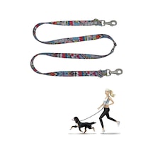 Tr Etnik Desenli Hands Free Köpek Tasması, Pembe, Tek Ebat Genel
