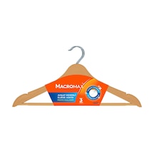 Macromax Ahşap Desenli Elbise Askısı 3'lü 5 Adet Çok Renkli