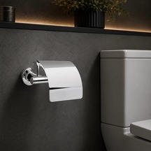 System Hoop Kapaklı Tuvalet Kağıtlığı Krom Renk Ba1003 010 Cr Çok Renkli