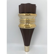 DEKORATİF, 20 CM CEVİZ-GOLD PLASTİK BERJER, MOBİLYA AYAĞI (4 ADET