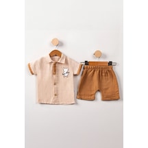 Miniğimin Cicileri Cute Baby Müslüm Şortlu Erkek Bebek Takım ... Kahve