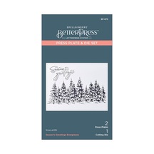 Spellbinders Season's Greetings Evergreens Pres Plakası, Metal