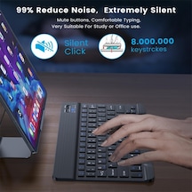 Windows/android/ıos Sistemi İçin Kablosuz Bluetooth Uyumlu Klavye Fare Seti Mini Ultra İnce Şarj Edilebilir Türkçe Beyaz Diğer