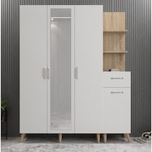Açelya Portmanto Vestiyer Ayakkabılık Meşe Beyaz M3 160cm Meşe Beyaz